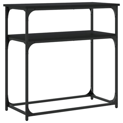 Black Engineered Wood Console Table - 75x35.5x75 cm