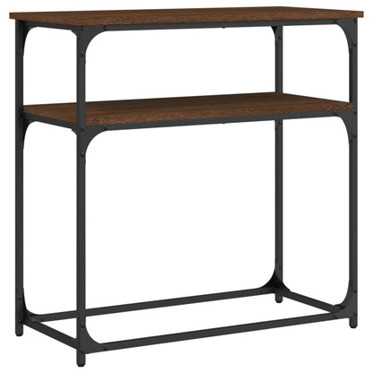 Brown Oak Console Table - 75x35.5x75 cm Engineered Wood