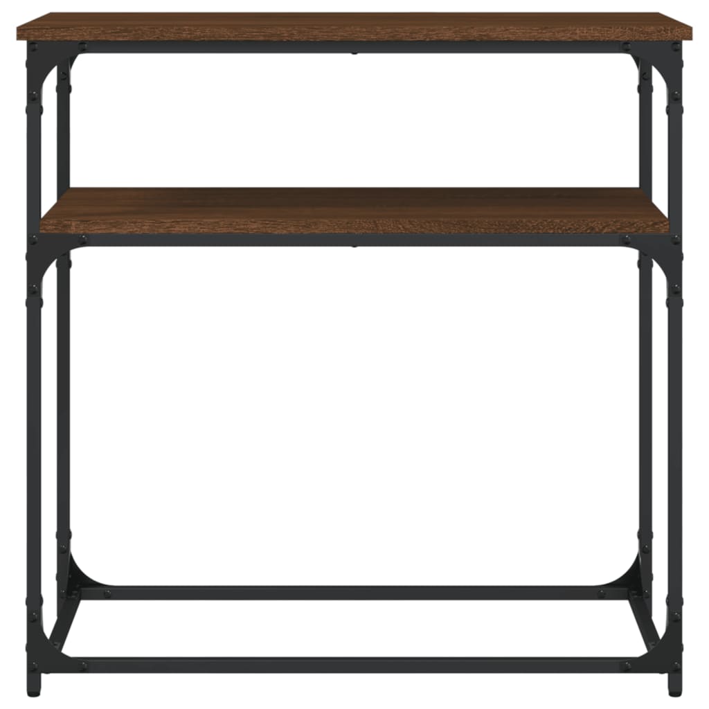 Brown Oak Console Table - 75x35.5x75 cm Engineered Wood