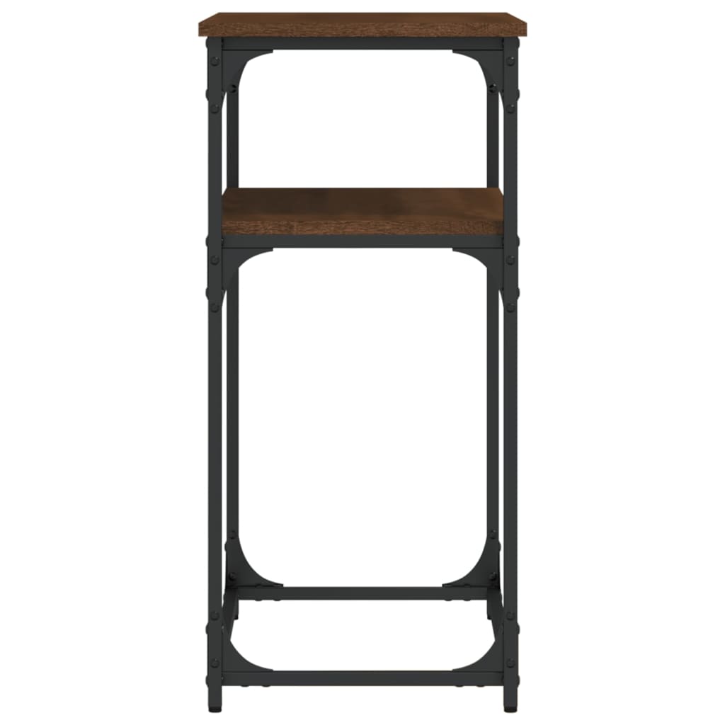 Brown Oak Console Table - 75x35.5x75 cm Engineered Wood