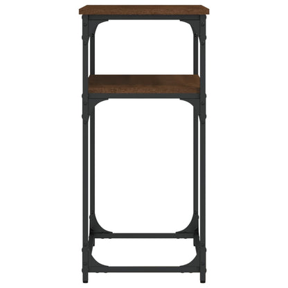 Brown Oak Console Table - 75x35.5x75 cm Engineered Wood