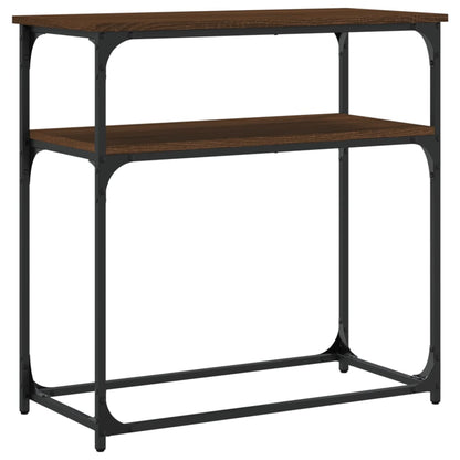 Brown Oak Console Table - 75x35.5x75 cm Engineered Wood