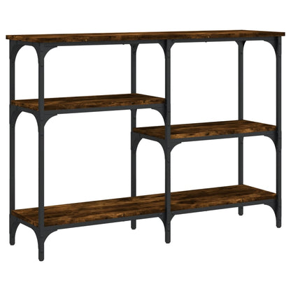 Smoked Oak Console Table - Engineered Wood, 102x29x75 cm