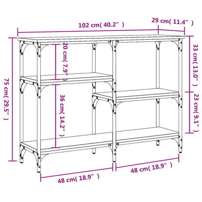Sonoma Grey Console Table 102x29x75 cm - Engineered Wood