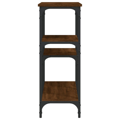 Brown Oak Console Table - Engineered Wood, 102x29x75 cm