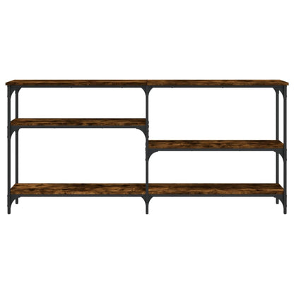 Smoked Oak Console Table - Engineered Wood, 160x29x75 cm