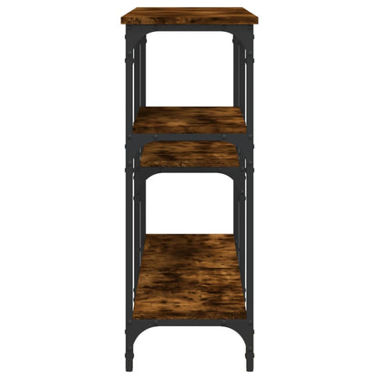 Smoked Oak Console Table - Engineered Wood, 160x29x75 cm