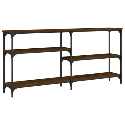 Brown Oak Console Table - 160x29x75 cm - Engineered Wood