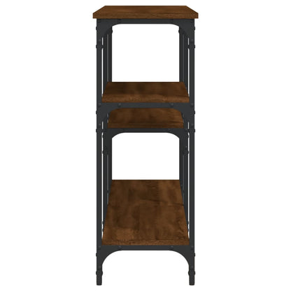 Brown Oak Console Table - 160x29x75 cm - Engineered Wood