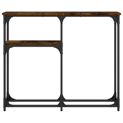 Smoked Oak Console Table - Engineered Wood, 90x22.5x75 cm