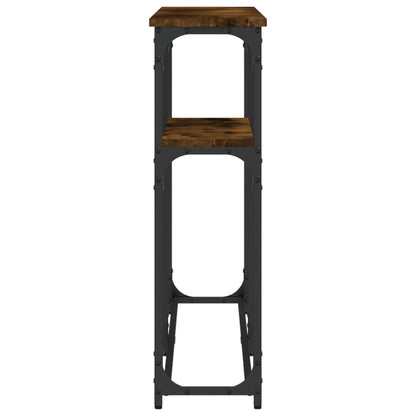 Smoked Oak Console Table - Engineered Wood, 145x22.5x75 cm