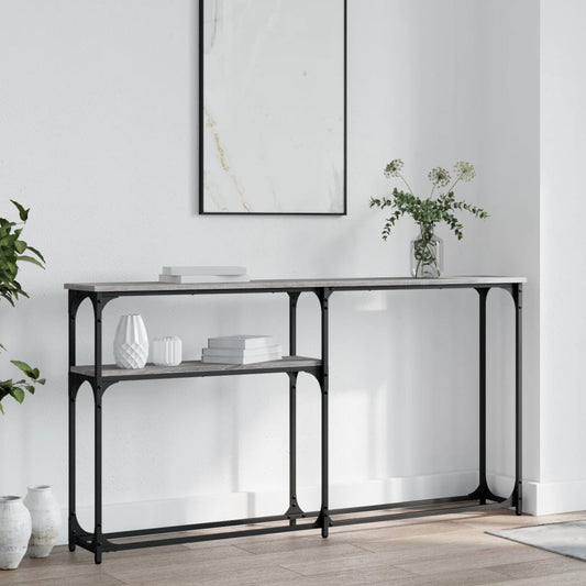 Sonoma Grey Console Table - 145x22.5x75cm Engineered Wood