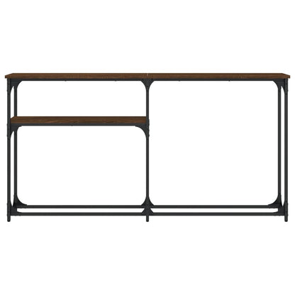 Brown Oak Console Table - 145x22.5x75 cm Engineered Wood