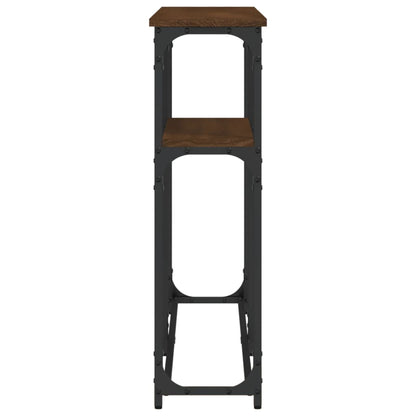 Brown Oak Console Table - 145x22.5x75 cm Engineered Wood