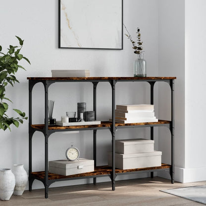 Smoked Oak Console Table - 100x29x75 cm, Engineered Wood