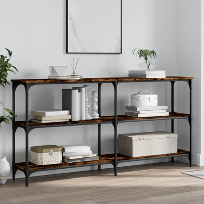 Smoked Oak Console Table 150x29x75 cm - Engineered Wood