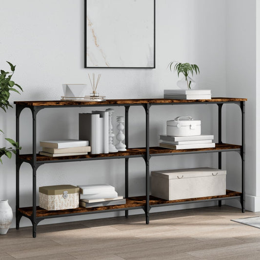 Smoked Oak Console Table 150x29x75 cm - Engineered Wood