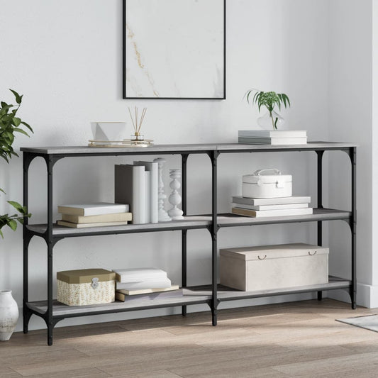 Sonoma Grey Console Table - Engineered Wood, 150x29x75 cm