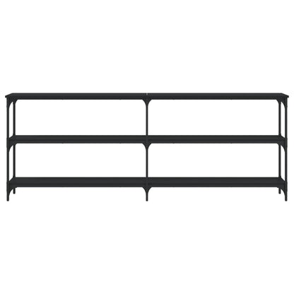 Black Engineered Wood Console Table - 200x29x75 cm