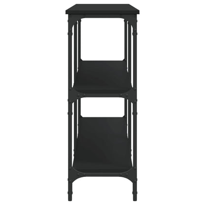 Black Engineered Wood Console Table - 200x29x75 cm
