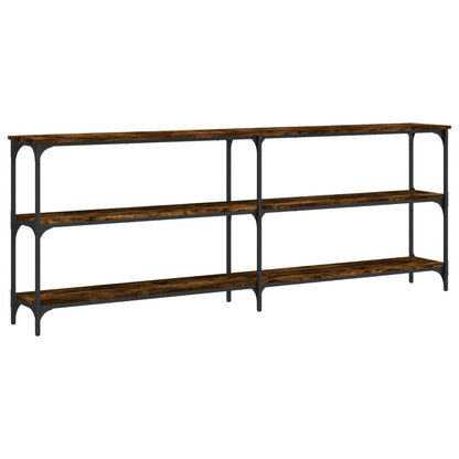 Engineered Wood Console Table - Smoked Oak, 200x29x75 cm
