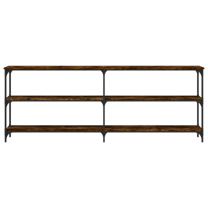 Engineered Wood Console Table - Smoked Oak, 200x29x75 cm