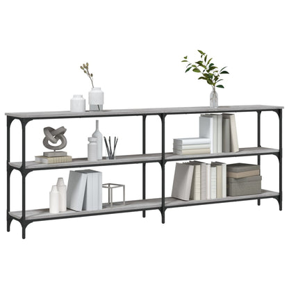 Sonoma Grey Console Table - Engineered Wood, 200x29x75 cm