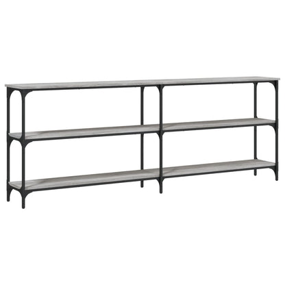 Sonoma Grey Console Table - Engineered Wood, 200x29x75 cm
