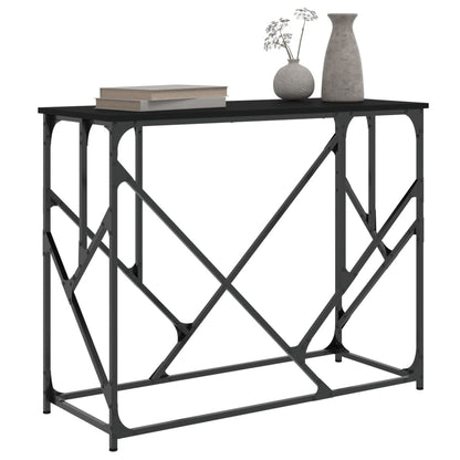 Black Engineered Wood Console Table - 100x40x80 cm