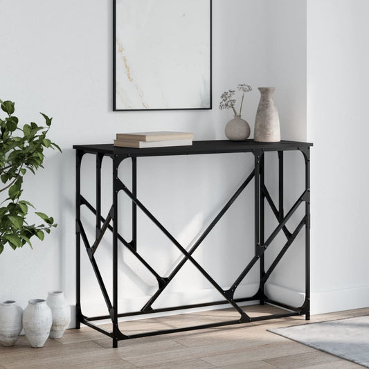 Black Engineered Wood Console Table - 100x40x80 cm