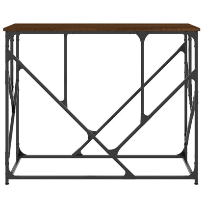 Brown Oak Console Table - Engineered Wood, 100x40x80 cm