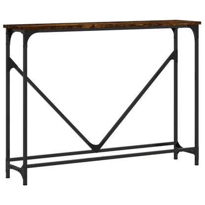 Smoked Oak Console Table - Engineered Wood, 102x22.5x75 cm