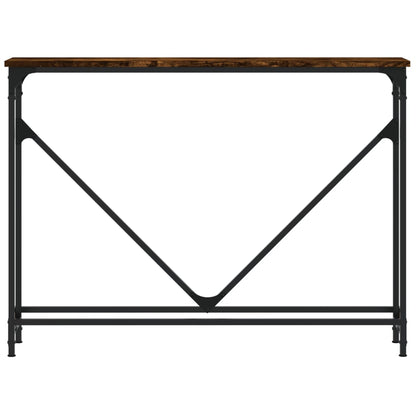 Smoked Oak Console Table - Engineered Wood, 102x22.5x75 cm