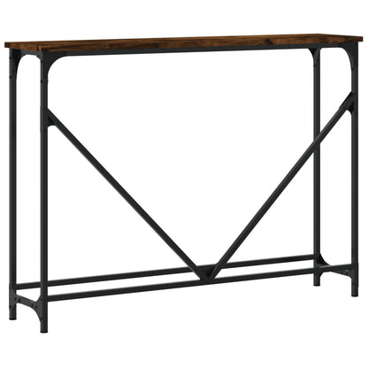 Smoked Oak Console Table - Engineered Wood, 102x22.5x75 cm