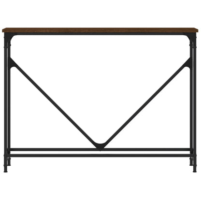 Brown Oak Engineered Wood Console Table - 102x22.5x75 cm