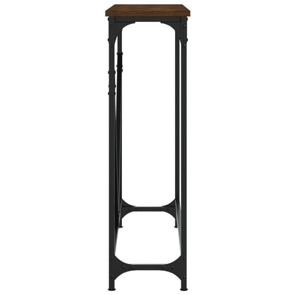 Brown Oak Engineered Wood Console Table - 102x22.5x75 cm