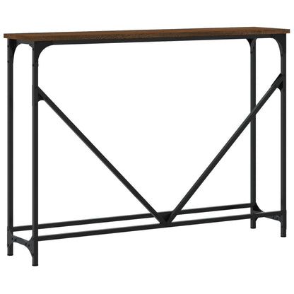 Brown Oak Engineered Wood Console Table - 102x22.5x75 cm