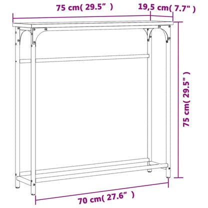 Sonoma Oak Console Table - 75x19.5x75 cm in Engineered Wood
