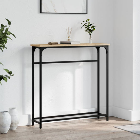 Sonoma Oak Console Table - 75x19.5x75 cm in Engineered Wood