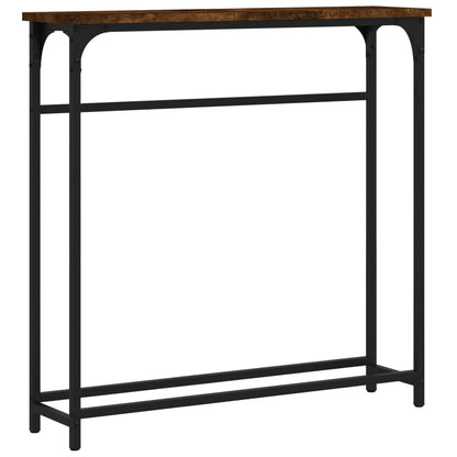 Smoked Oak Console Table - Engineered Wood, 75x19.5x75 cm
