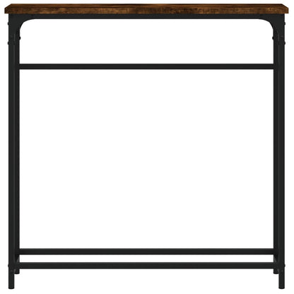 Smoked Oak Console Table - Engineered Wood, 75x19.5x75 cm