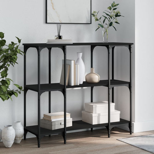 Black Engineered Wood Console Table - 102x35x90 cm