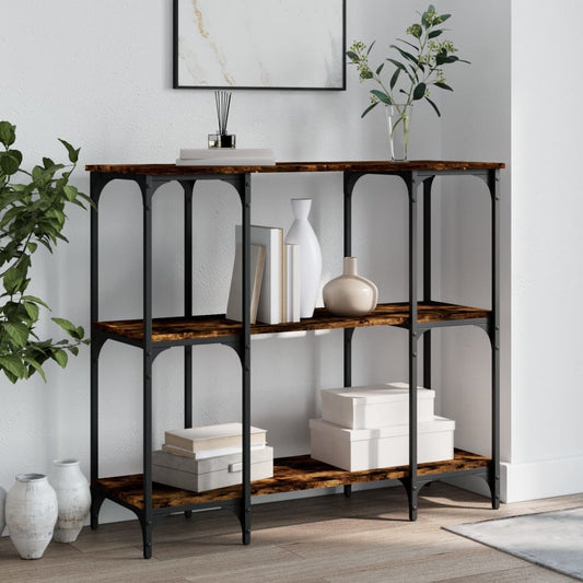Smoked Oak Console Table - 102x35x90 cm Engineered Wood