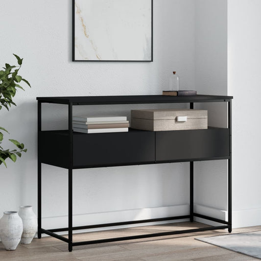 Black Console Table - Engineered Wood 100x40x75 cm