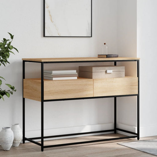 Sonoma Oak Console Table - Engineered Wood 100x40x75 cm