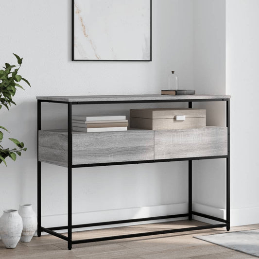 Sonoma Grey Console Table - 100x40x75 cm Engineered Wood