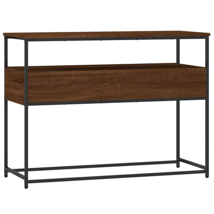 Brown Oak Console Table - 100x40x75 cm Engineered Wood