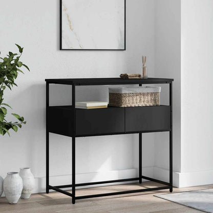 Black Engineered Wood Console Table - 75x40x75 cm