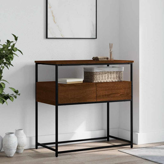 Brown Oak Console Table, 75x40x75 cm, Engineered Wood