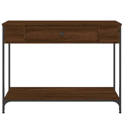 Brown Oak Console Table - Engineered Wood, 100x34.5x75 cm